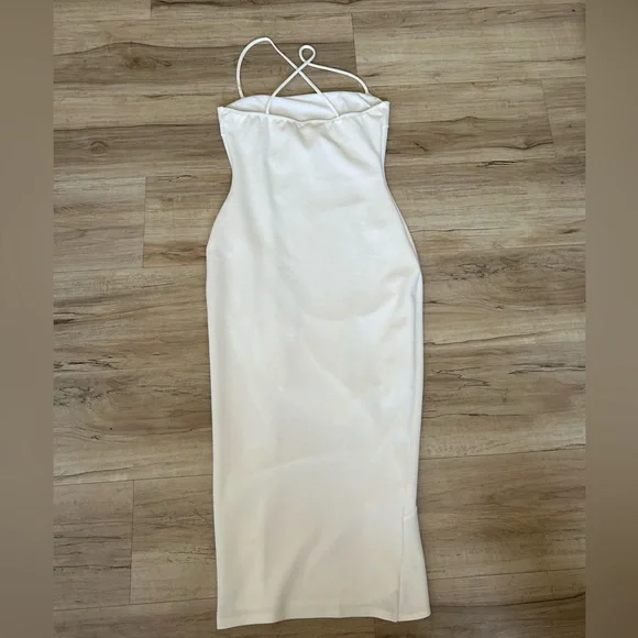 White Split Thigh Dress - Picture 3 of 5
